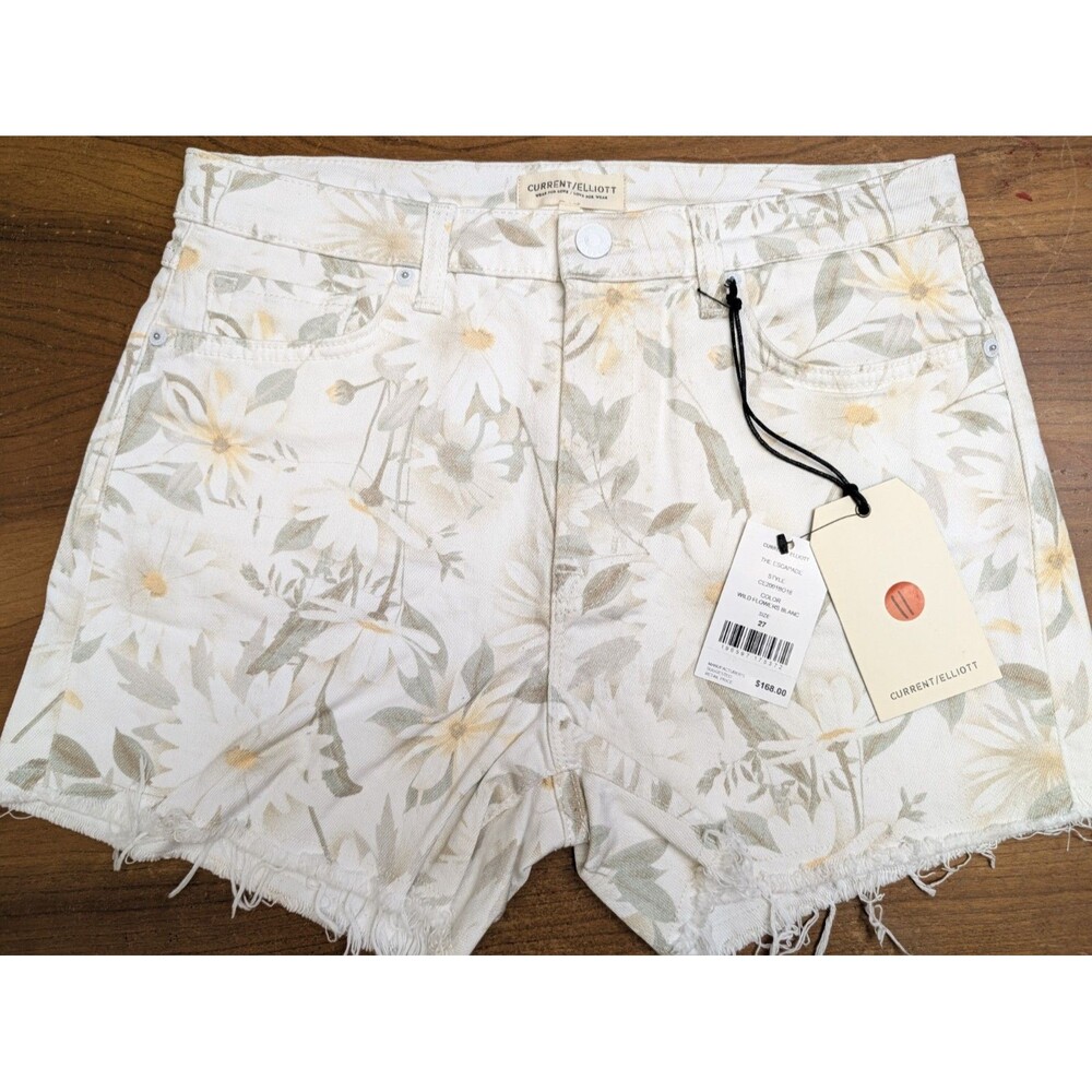 Women’s Current/Elliott 27 The Escapade Short Wild Flowers Blanc 32x3 NEW $168